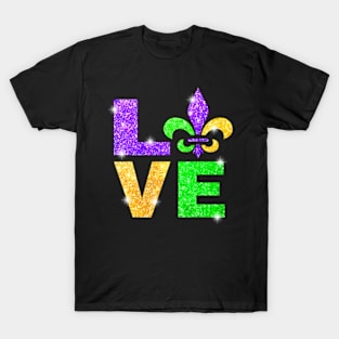 I Love Mardi Gras Fleur De Lis Men Women T-Shirt